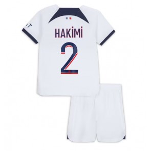 Paris Saint-Germain Achraf Hakimi #2 Koszulka Wyjazdowych Dziecięca 2023-24 Krótki Rękaw (+ Krótkie spodenki)